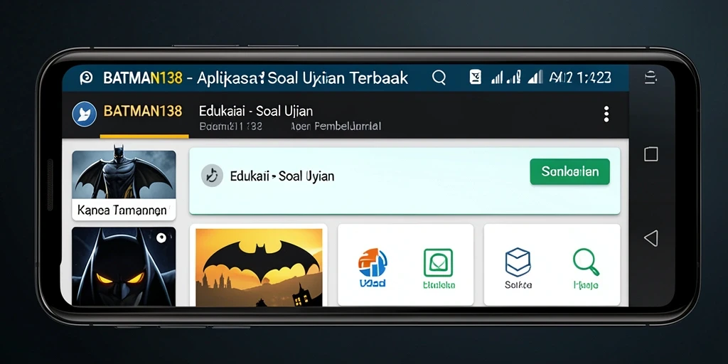 Antarmuka pengguna aplikasi BATMAN138 untuk soal ujian.