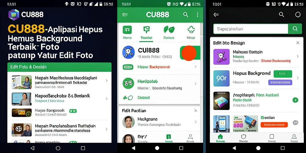Tampilan antarmuka CU888 yang simple dan fungsional untuk Hapus Background.