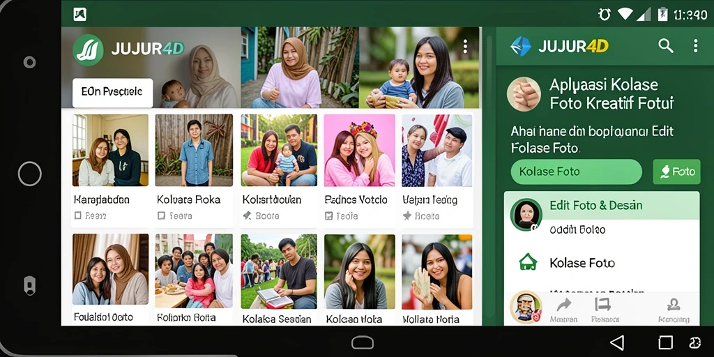 Tampilan antarmuka JUJUR4D yang ramah pengguna untuk kolase foto.