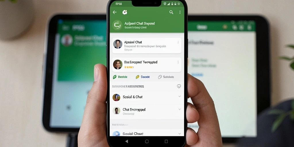 Antarmuka RP66 menampilkan fungsi Chat Encrypted yang intuitif dan aman.