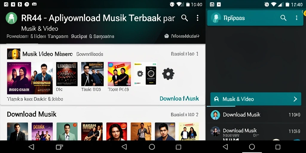 Tampilan antarmuka RR44 untuk download musik yang mudah digunakan.
