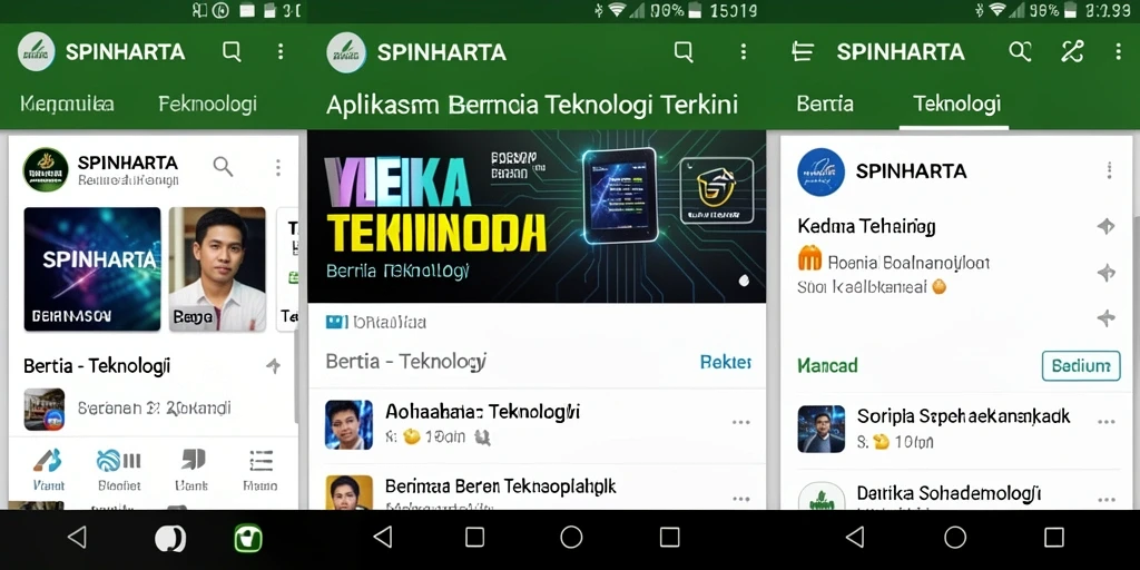 Tampilan antarmuka pengguna SPINHARTA yang menarik dan informatif.