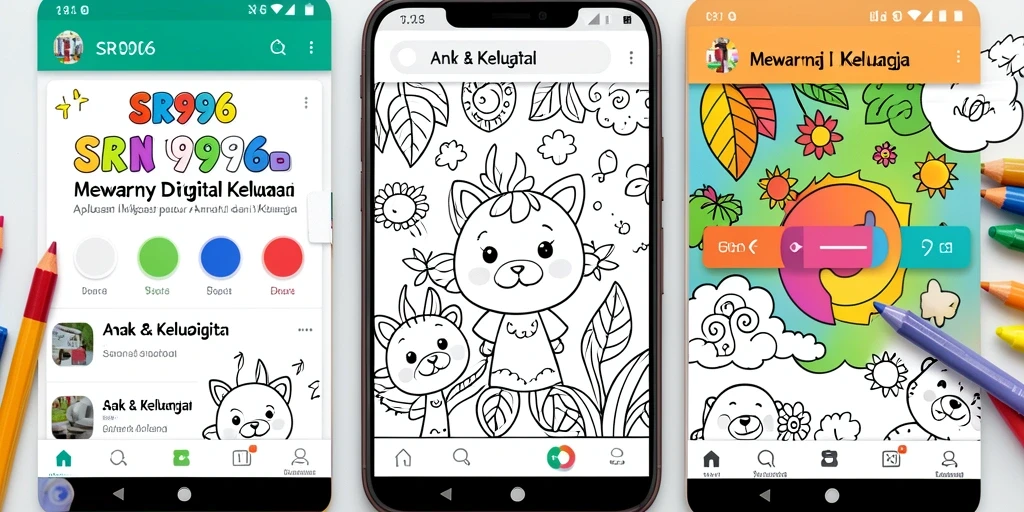 Tampilan antarmuka aplikasi Mewarnai Digital yang menarik dan interaktif.